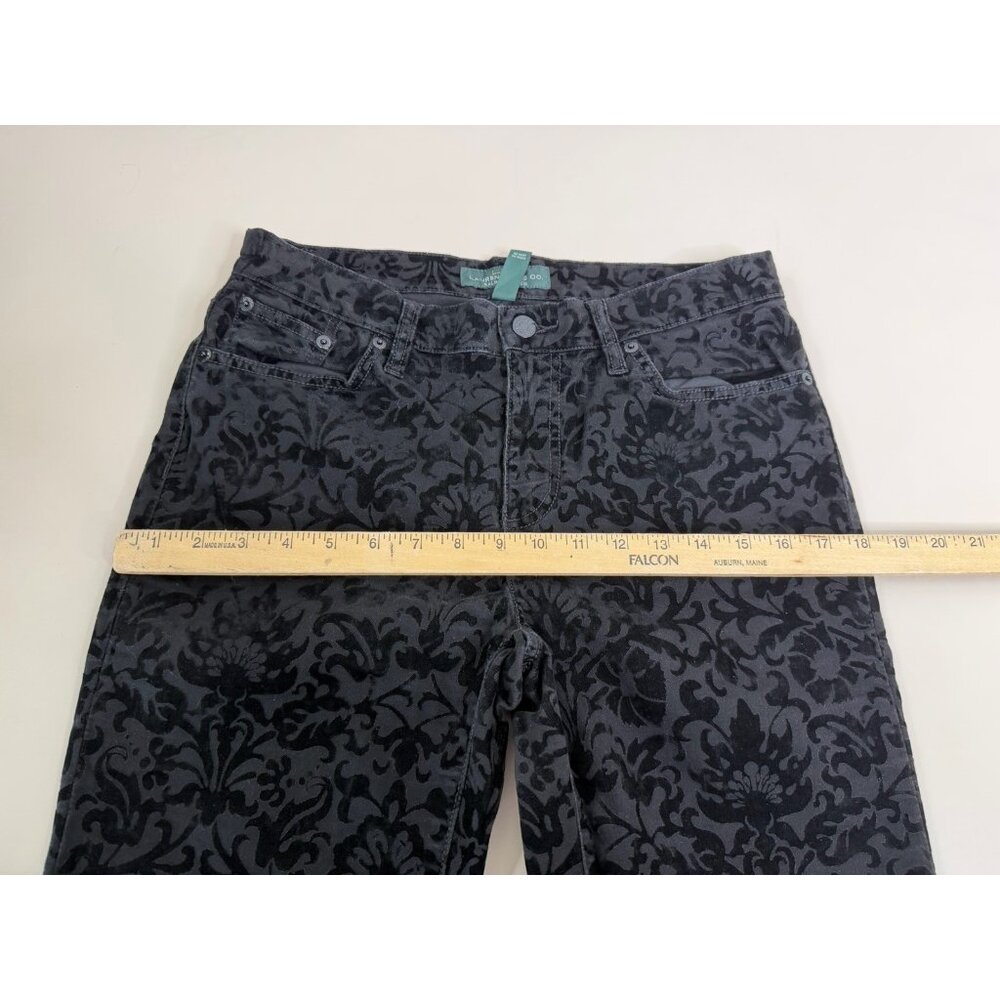 Lauren Ralph Lauren Sz 8 (Actual 30x30) Velvet Floral Pants Straight Stretch EUC - Picture 3 of 11